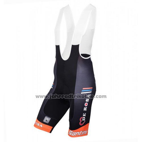 2016 Fahrradbekleidung DE Rose Shwarz und Orange Trikot Kurzarm und Tragerhose